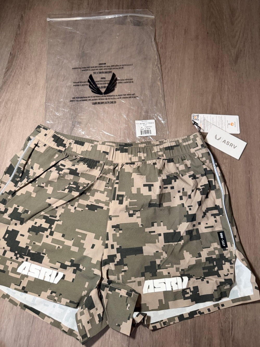 ASRV Beige & Olive Digital Camo Performance Shorts